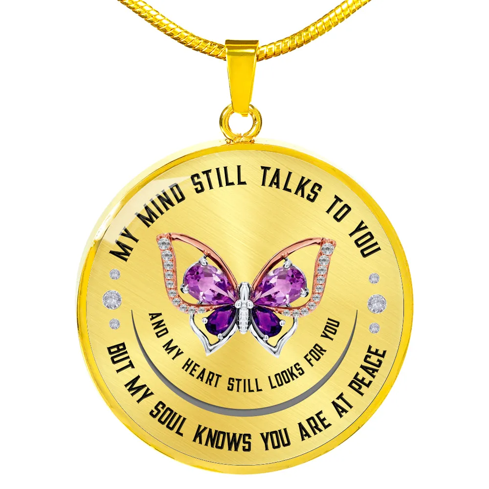 My Mind Still Talks To You Circle Pendant Necklace
