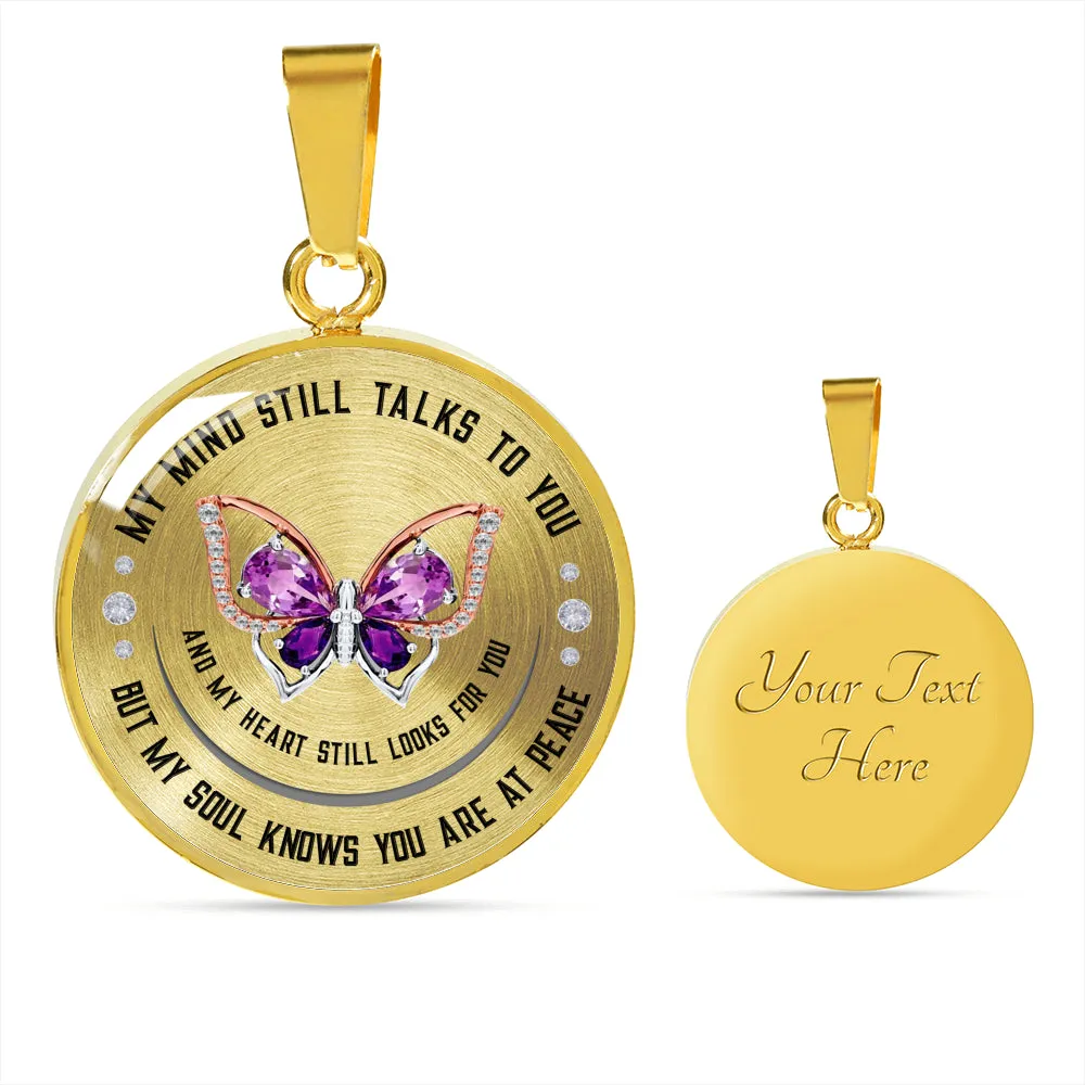 My Mind Still Talks To You Circle Pendant Necklace