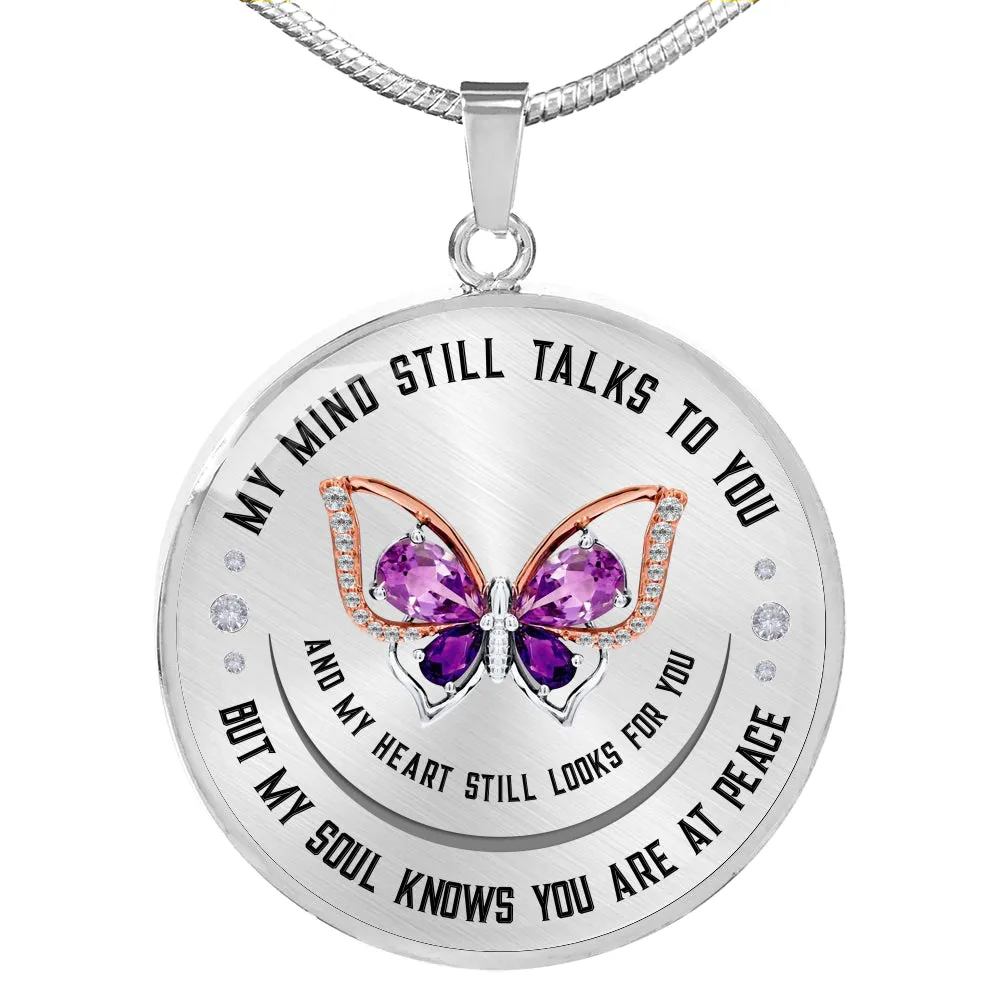My Mind Still Talks To You Circle Pendant Necklace