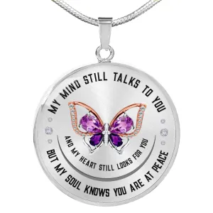My Mind Still Talks To You Circle Pendant Necklace