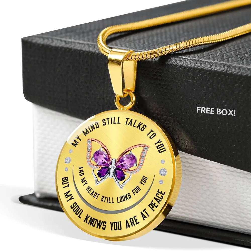 My Mind Still Talks To You Circle Pendant Necklace