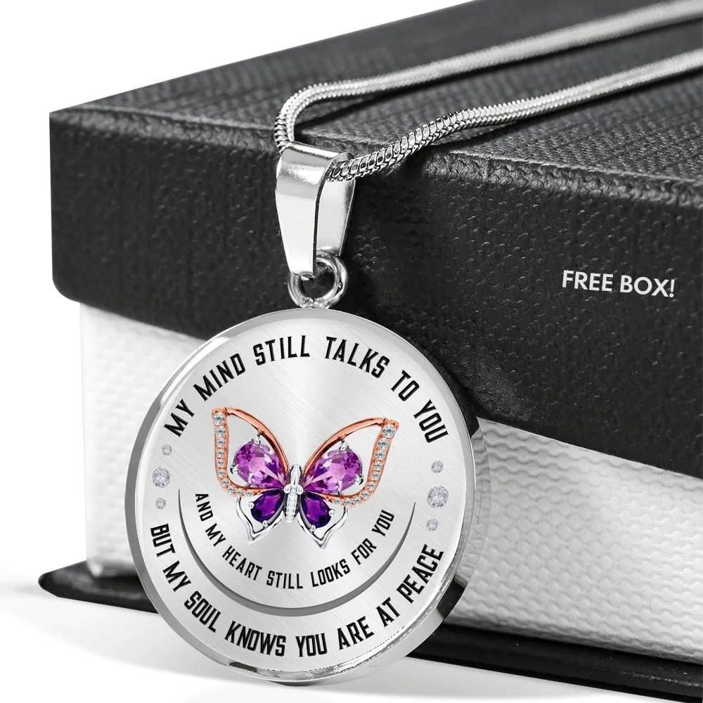 My Mind Still Talks To You Circle Pendant Necklace