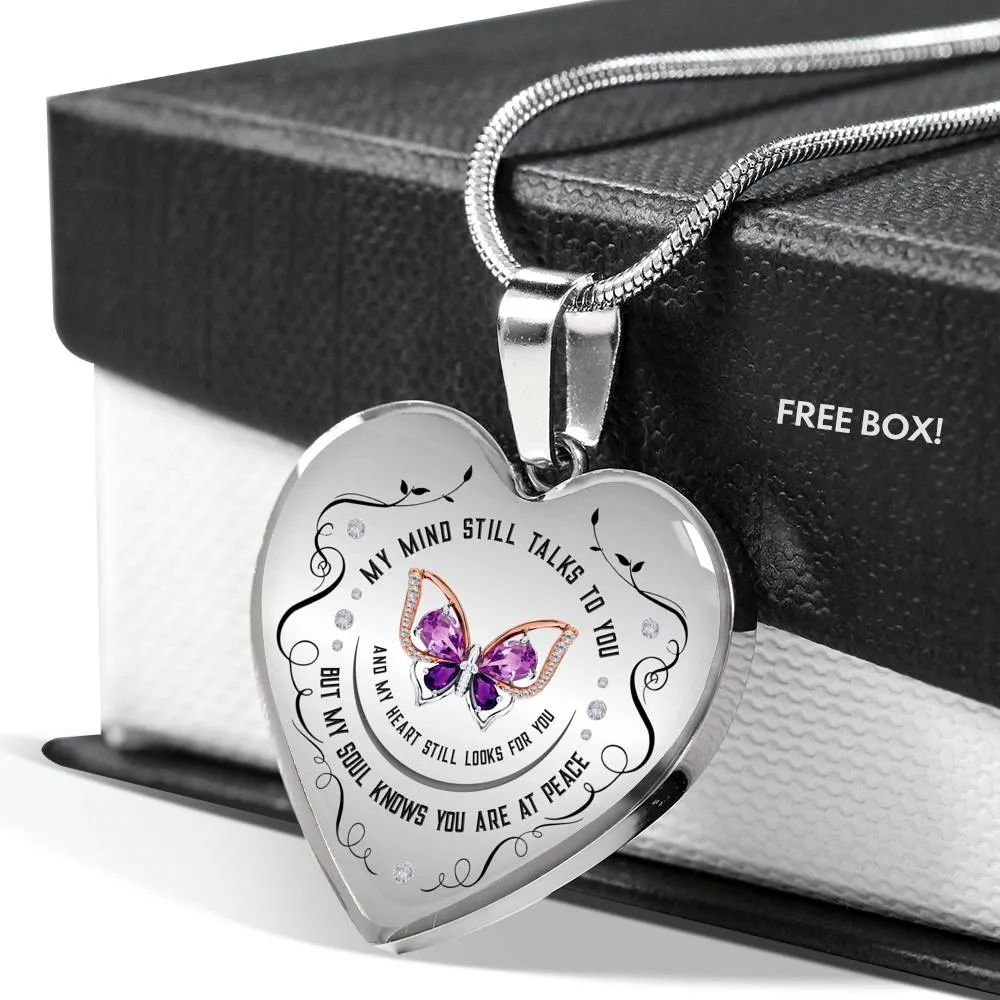 My Mind Still Talks To You Heart Pendant Necklace