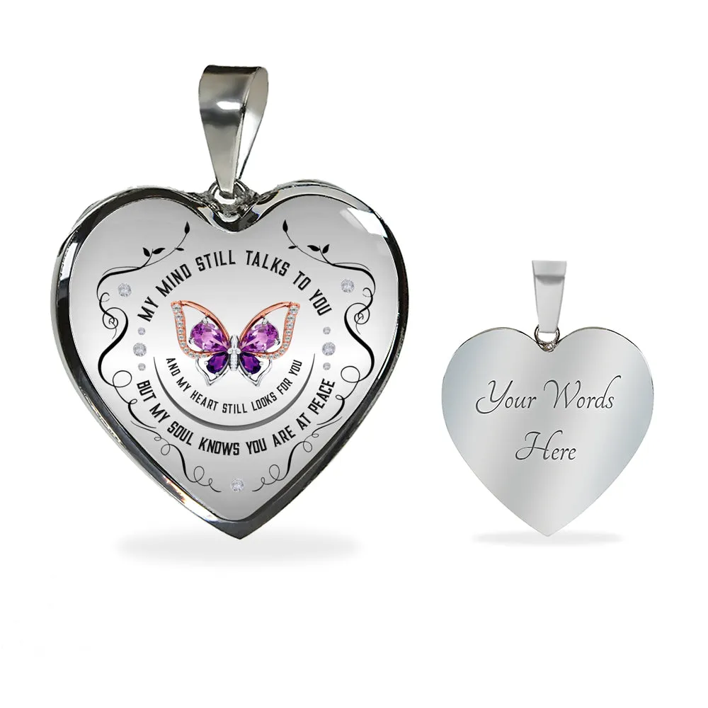 My Mind Still Talks To You Heart Pendant Necklace
