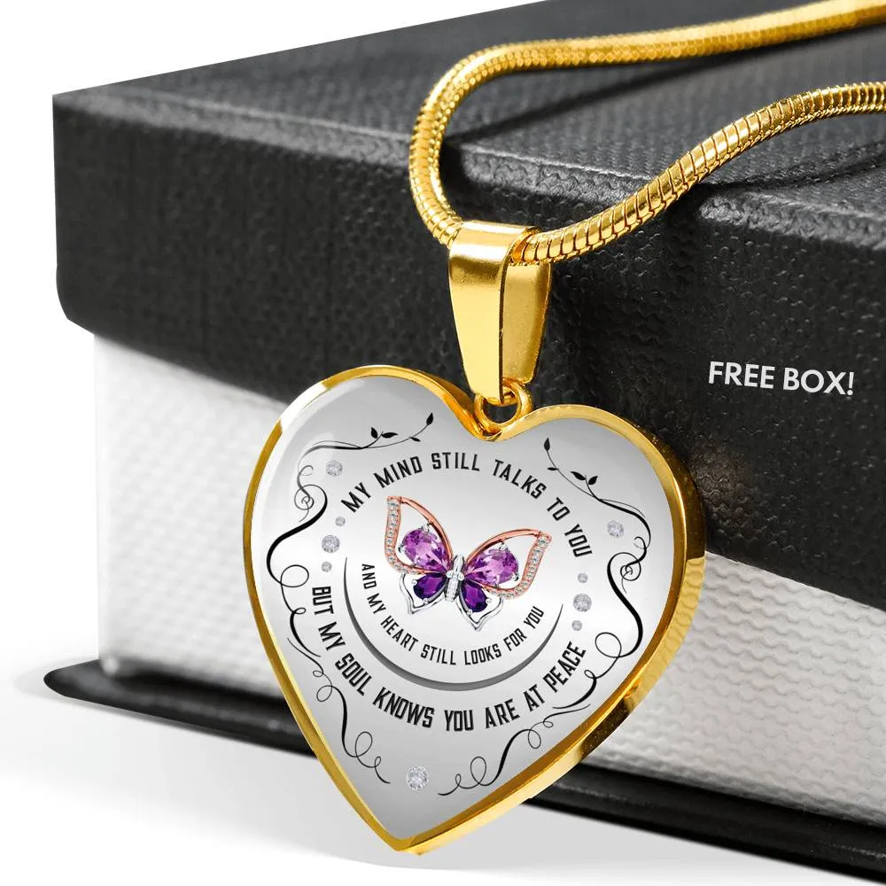 My Mind Still Talks To You Heart Pendant Necklace