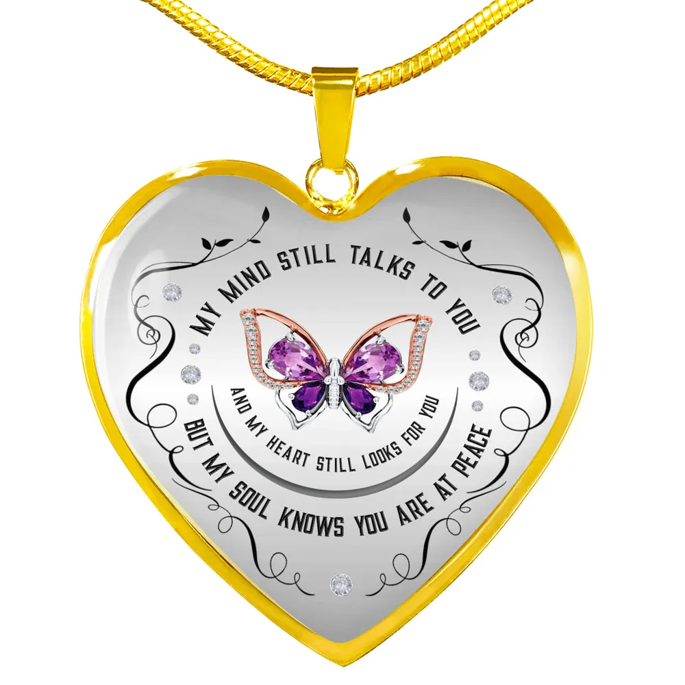 My Mind Still Talks To You Heart Pendant Necklace