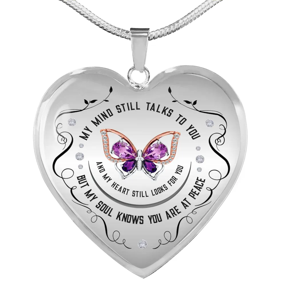My Mind Still Talks To You Heart Pendant Necklace