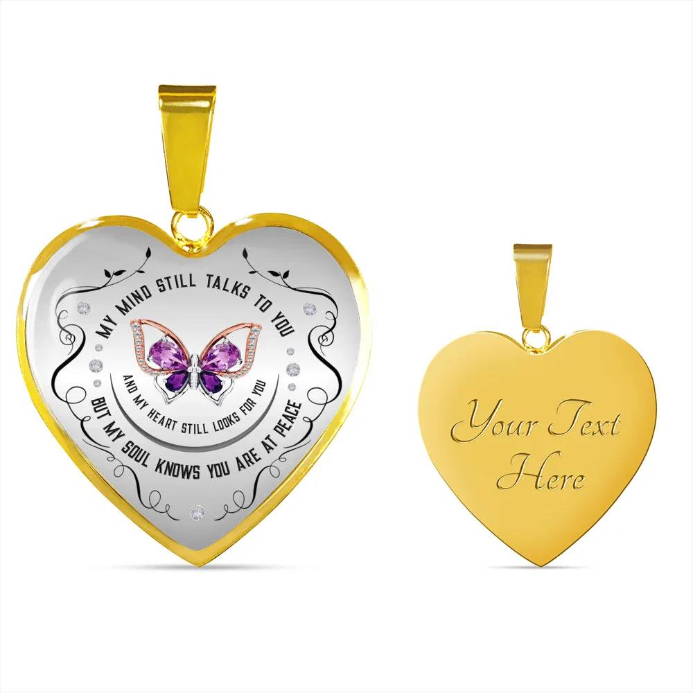 My Mind Still Talks To You Heart Pendant Necklace