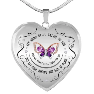 My Mind Still Talks To You Heart Pendant Necklace