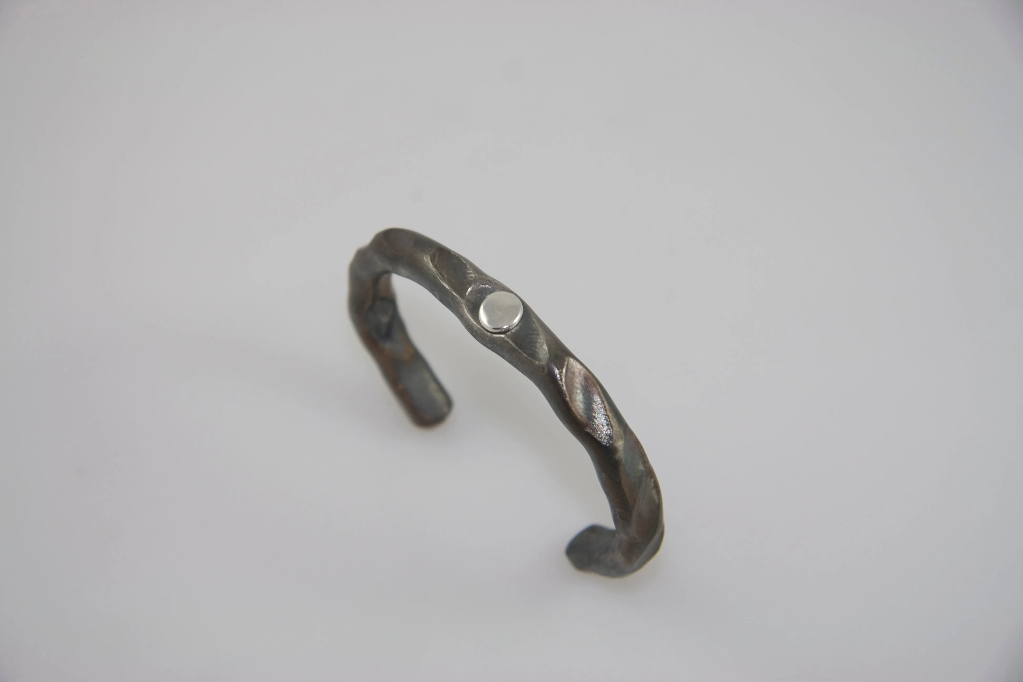 Narrow Silver Rivet, Random Pattern Cuff: Men & Women