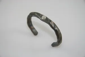 Narrow Silver Rivet, Random Pattern Cuff: Men & Women