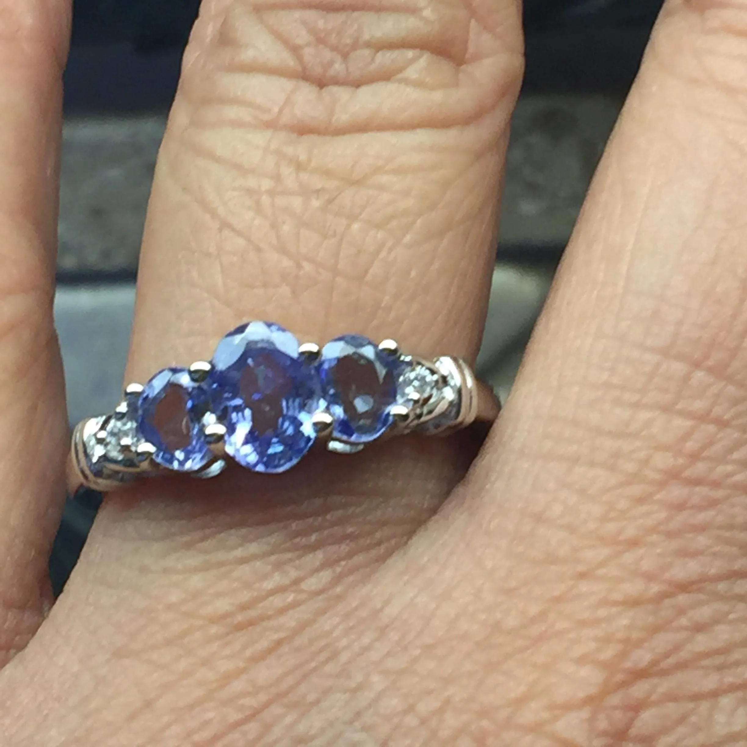 Natural 1.25ct Tanzanite 925 Solid Sterling Silver Wedding Ring Size 5, 6, 7, 8, 9