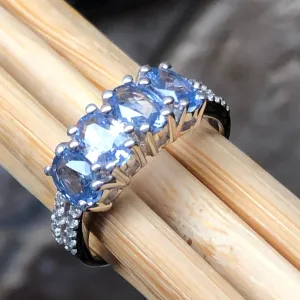 Natural 2ct Tanzanite 925 Solid Sterling Silver Ring Size 6, 7, 8, 9