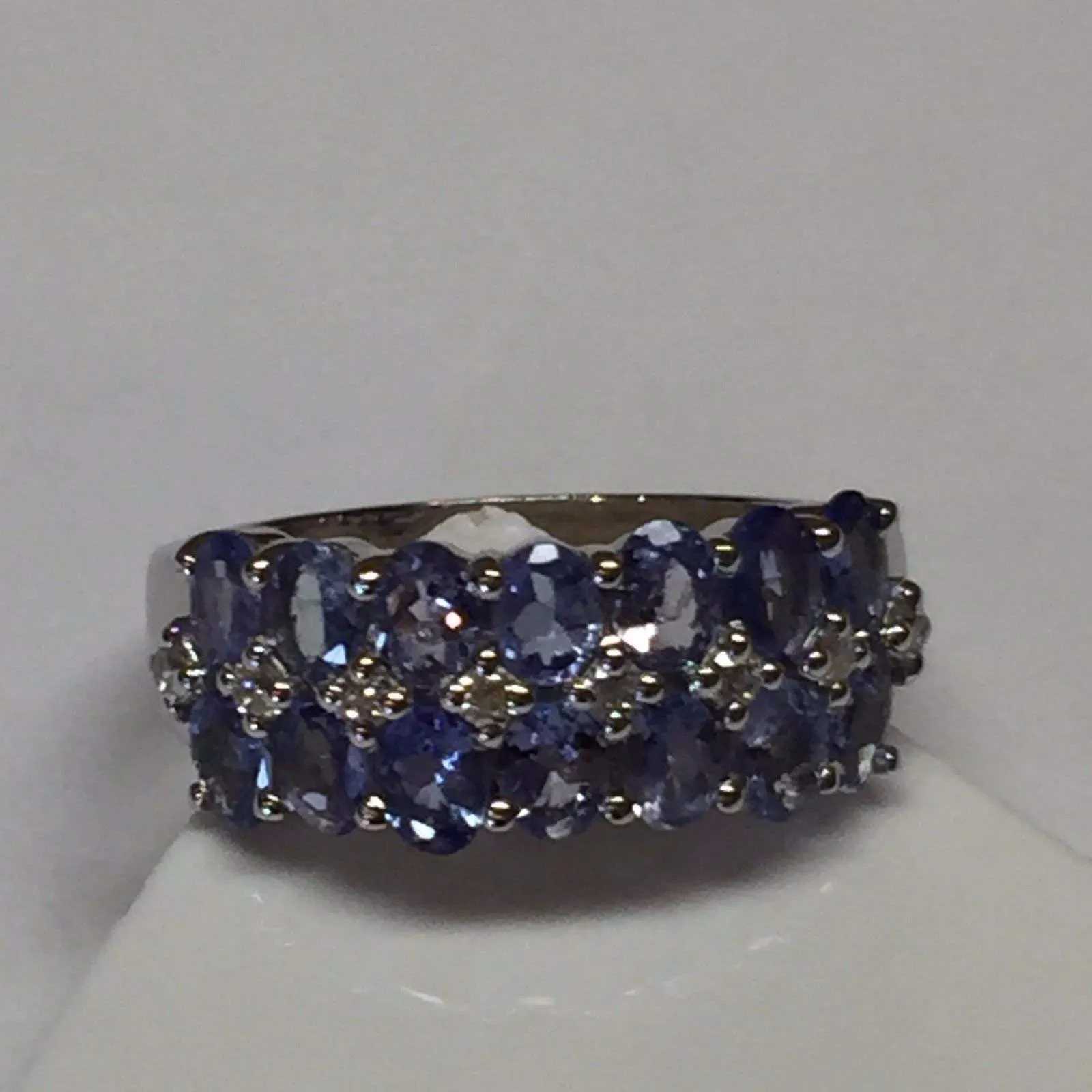 Natural 2ct Tanzanite 925 Solid Sterling Silver Ring Size 6, 8, 9