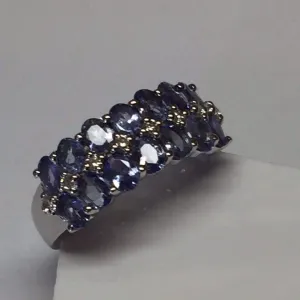 Natural 2ct Tanzanite 925 Solid Sterling Silver Ring Size 6, 8, 9