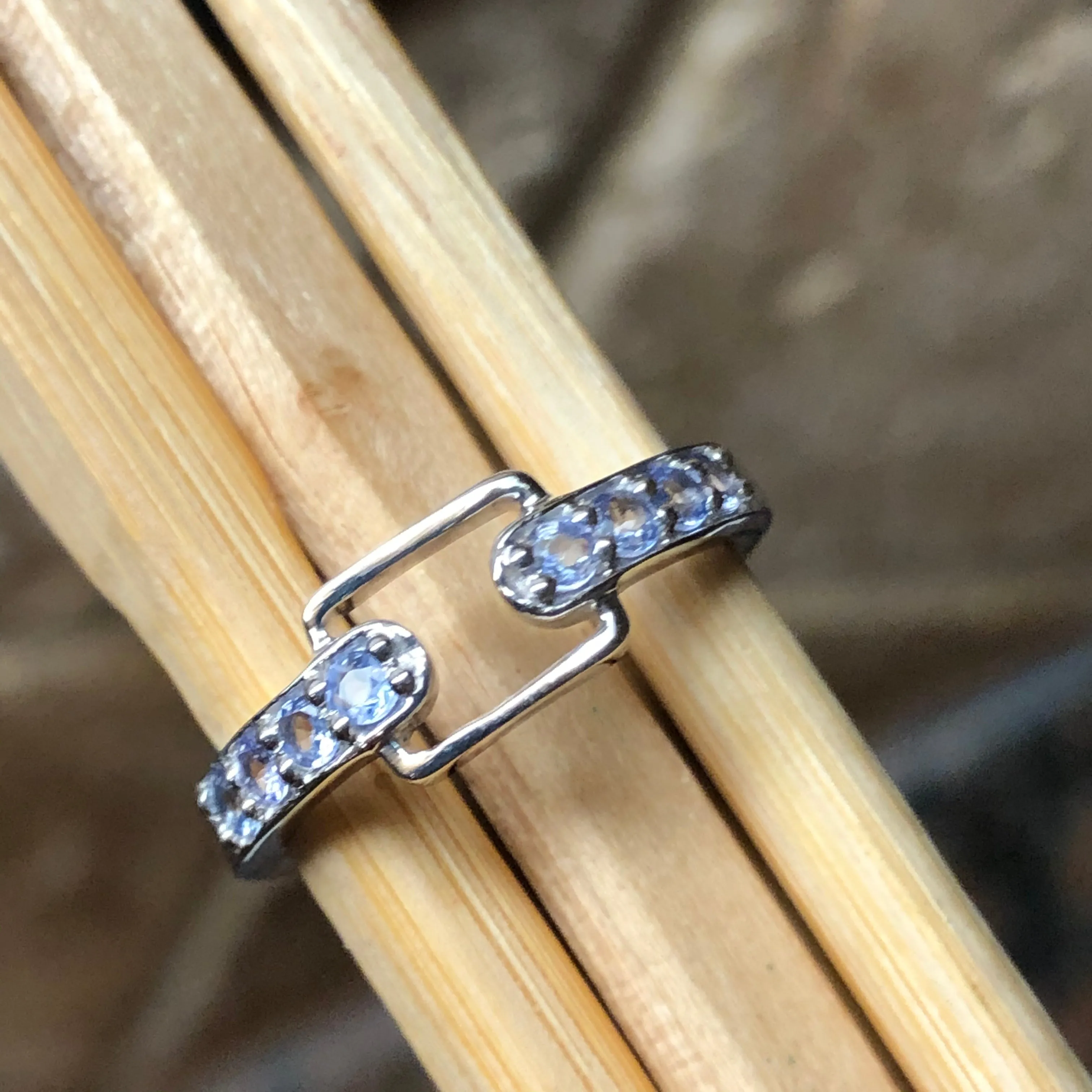 Natural Blue Tanzanite 925 Solid Sterling Silver Engagement Ring Size 6, 7, 8, 9