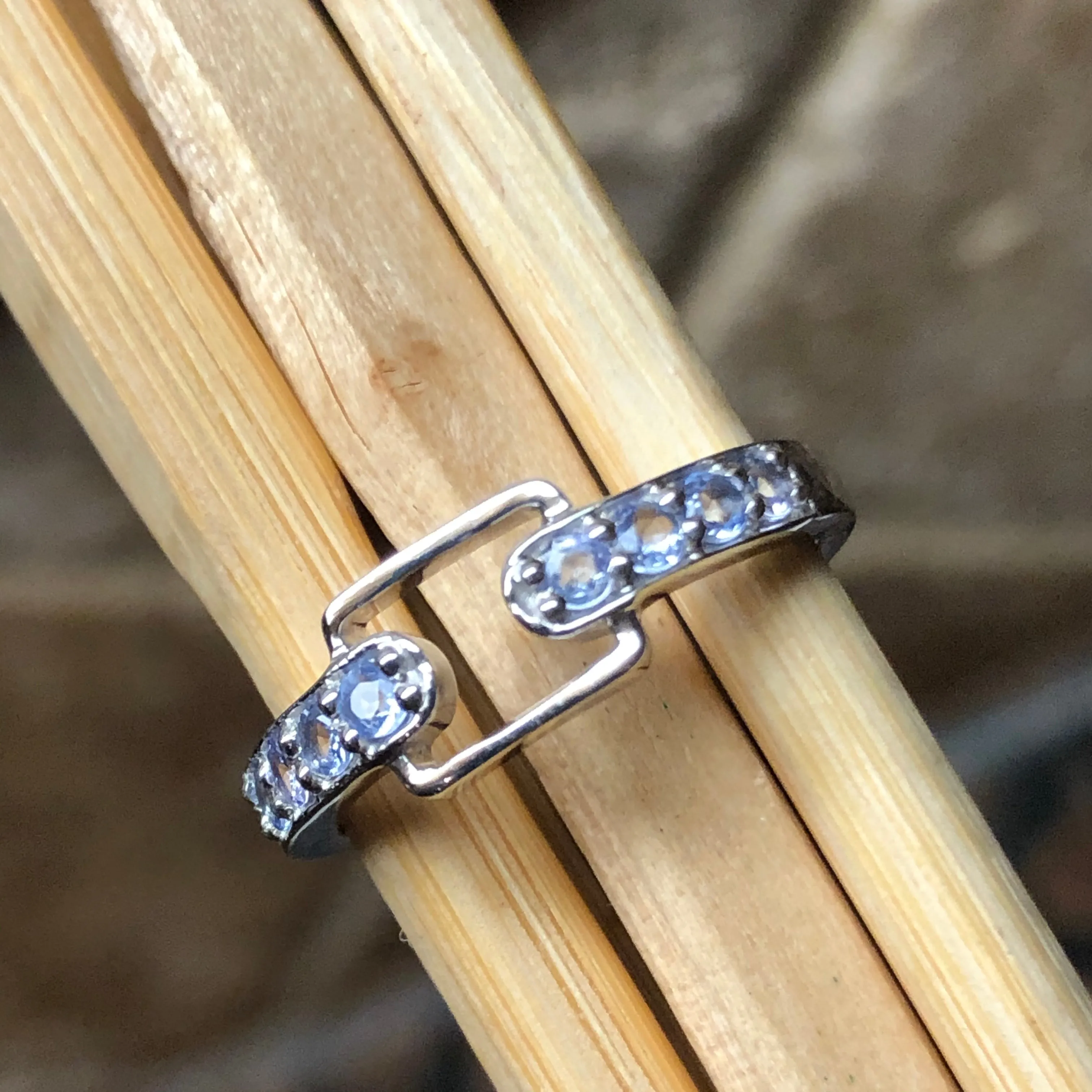 Natural Blue Tanzanite 925 Solid Sterling Silver Engagement Ring Size 6, 7, 8, 9