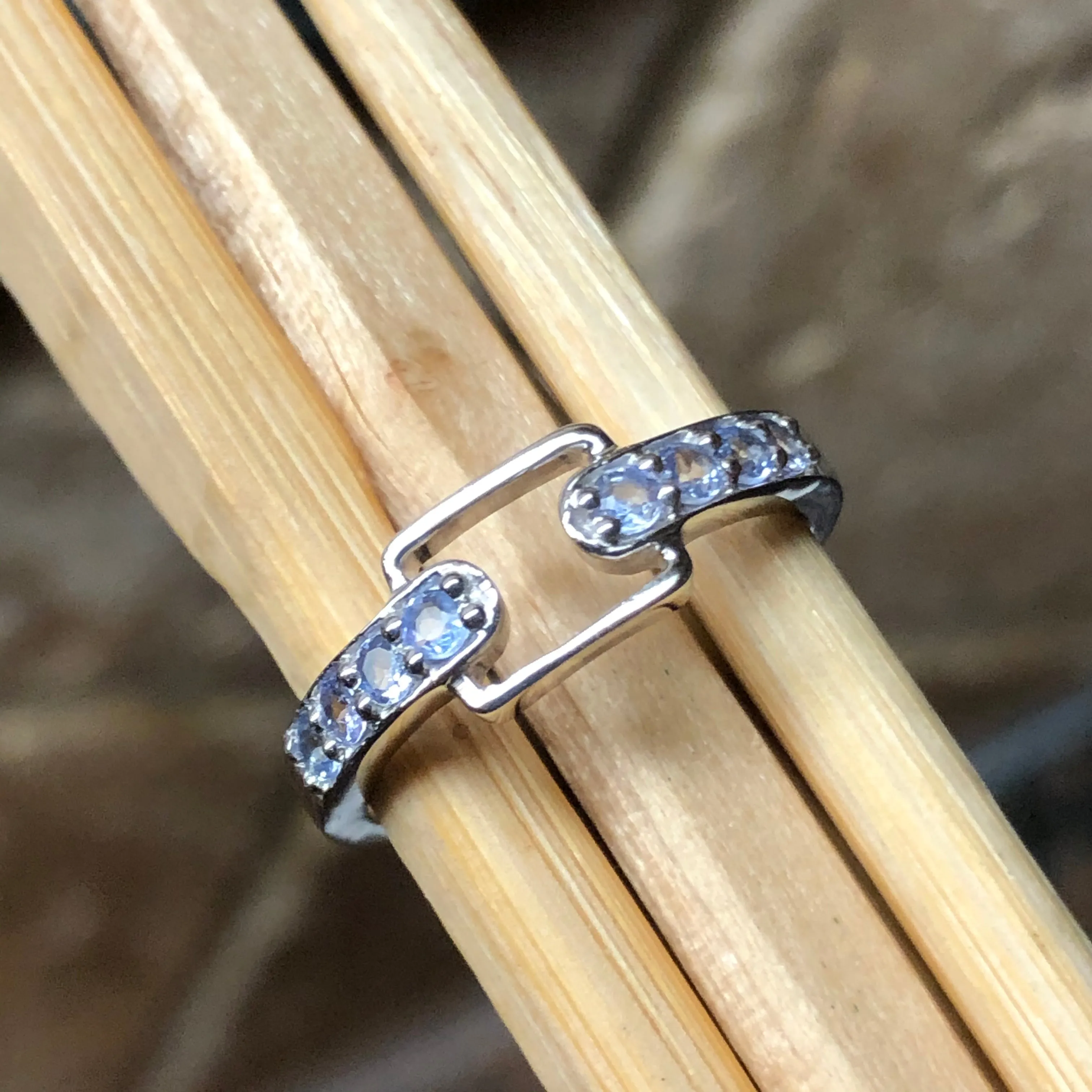 Natural Blue Tanzanite 925 Solid Sterling Silver Engagement Ring Size 6, 7, 8, 9