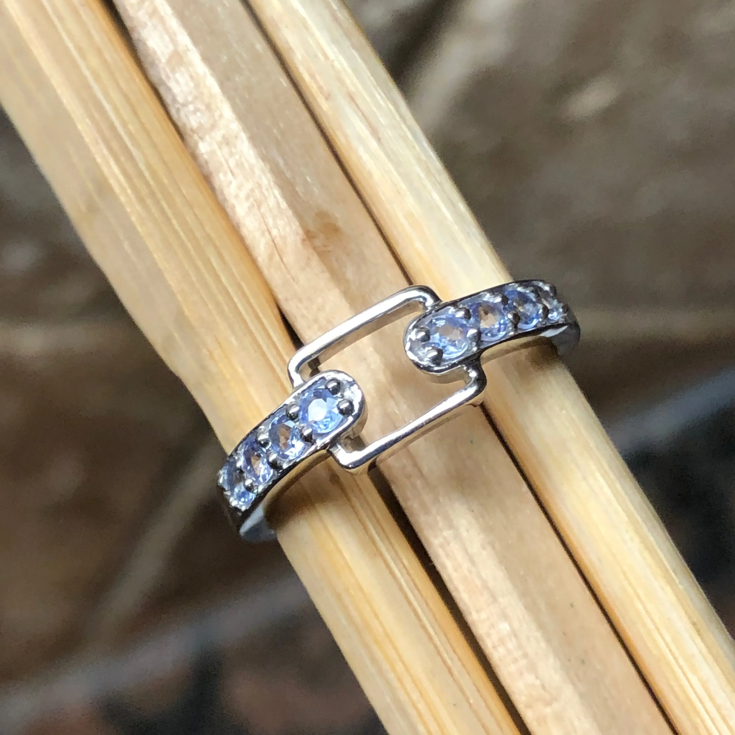 Natural Blue Tanzanite 925 Solid Sterling Silver Engagement Ring Size 6, 7, 8, 9