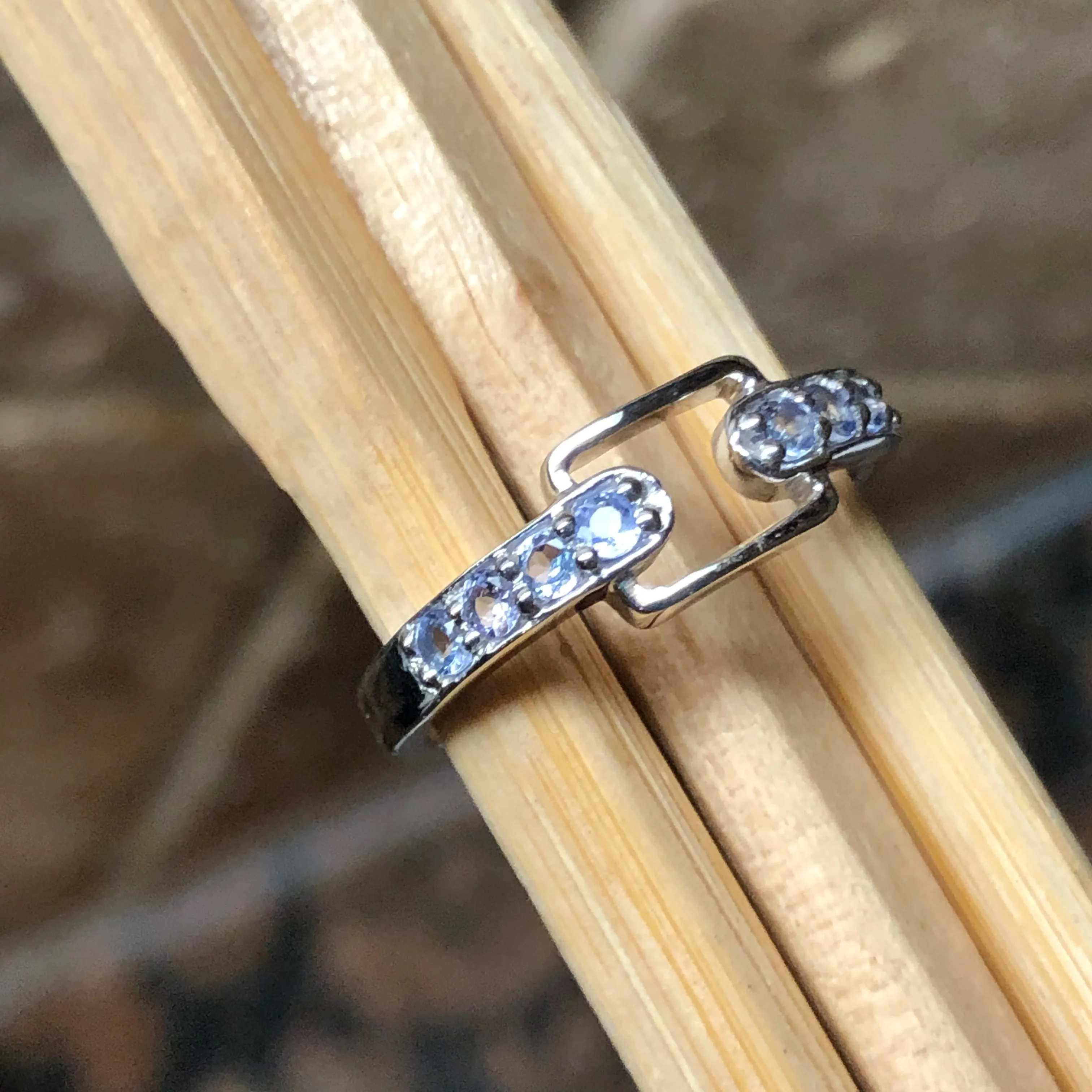 Natural Blue Tanzanite 925 Solid Sterling Silver Engagement Ring Size 6, 7, 8, 9