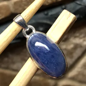 Natural Cabochan Tanzanite 925 Solid Sterling Silver Pendant 30mm