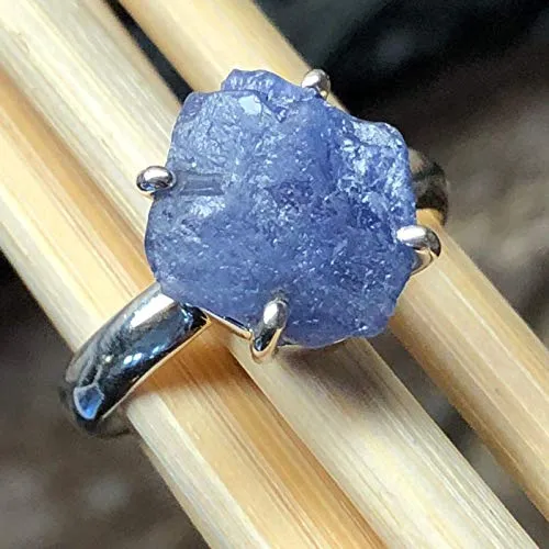 Natural Tanzanite 925 Solid Sterling Silver Ring Size 9