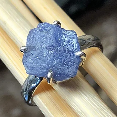 Natural Tanzanite 925 Solid Sterling Silver Ring Size 9