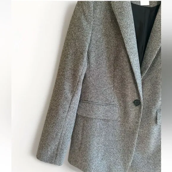 NEW Ann Taylor LOFT Women's Blazer Houndstooth Gray Lined Size 6 Business Attire