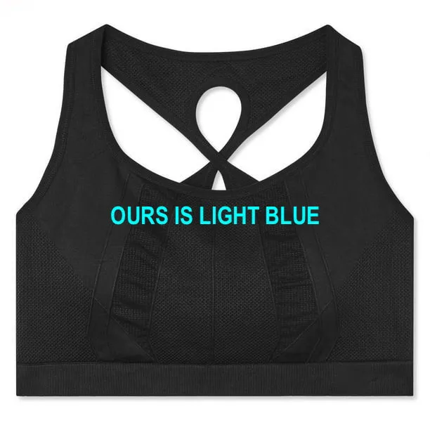 New Athletic Works Women's Seamless Cross Back Sports Bra, Sz 2X OURS IS LIGHT BLUE NOT BLACK!