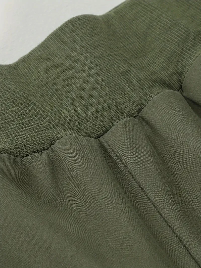 NEW Solid Button Decor Knot Pants, Casual Elastic Waist Slant Pockets Loose Pants, Women's Clothing, Green, Sz M