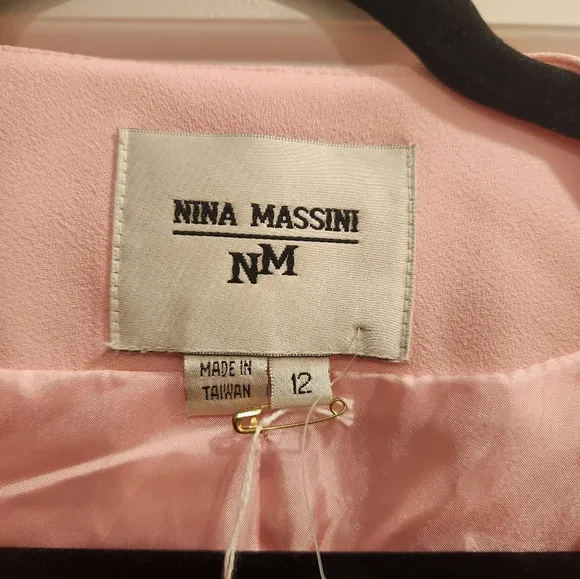 NEW Vintage deadstock Nina Massini pink beaded jacket size 12 women's
