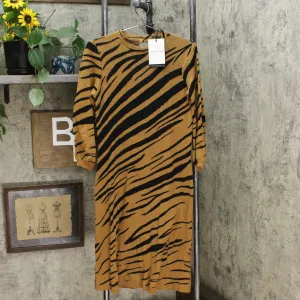 New Who What Wear Women's Animal Print 3/4 Sleeve Sweater Shift Dress