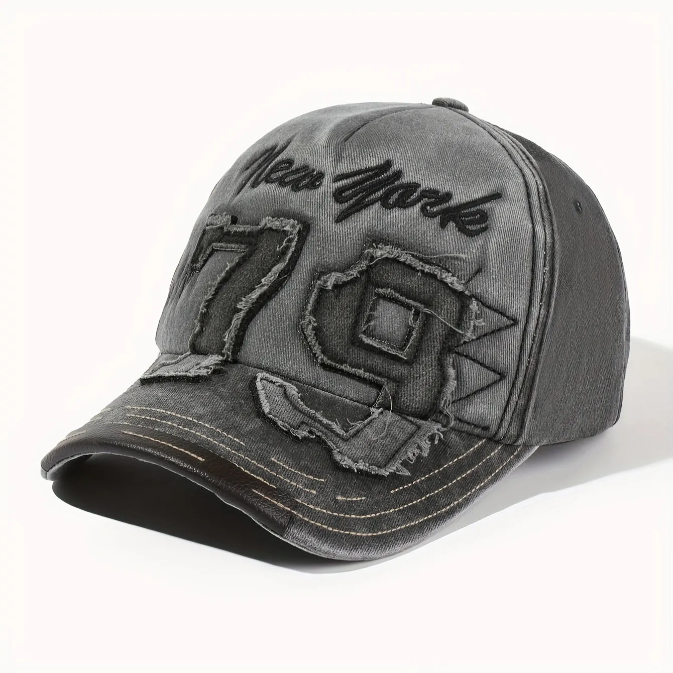 New York 79 Embroidery Baseball  Vintage Distressed Sun Hat