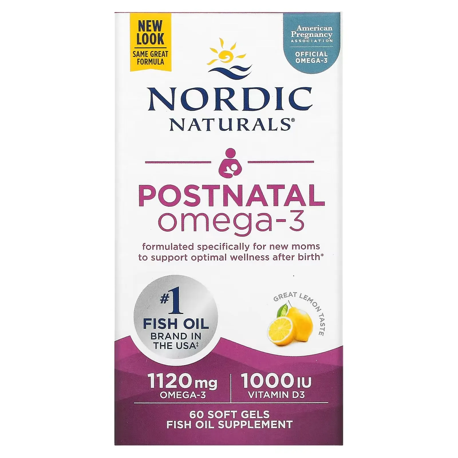 Nordic Naturals Postnatal Omega-3 - Lemon, 60 sgls.