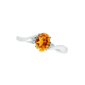 November Birthstone Ring with Diamond Accent set in 10K White Gold 87191110