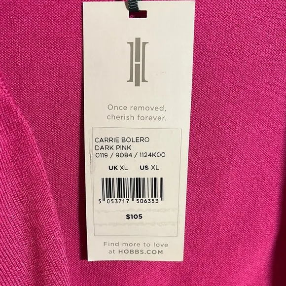 NWT Hobbs London Pink Women's cardigan Shrug size XL