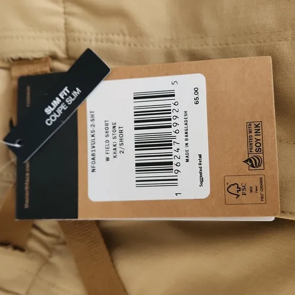 NWT North Face Khaki Field Shorts Size 2
