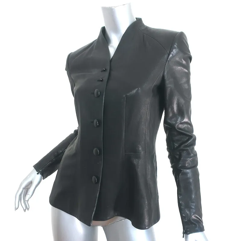Olivier Theyskens Nator Leather Jacket Black Size 38