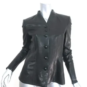 Olivier Theyskens Nator Leather Jacket Black Size 38