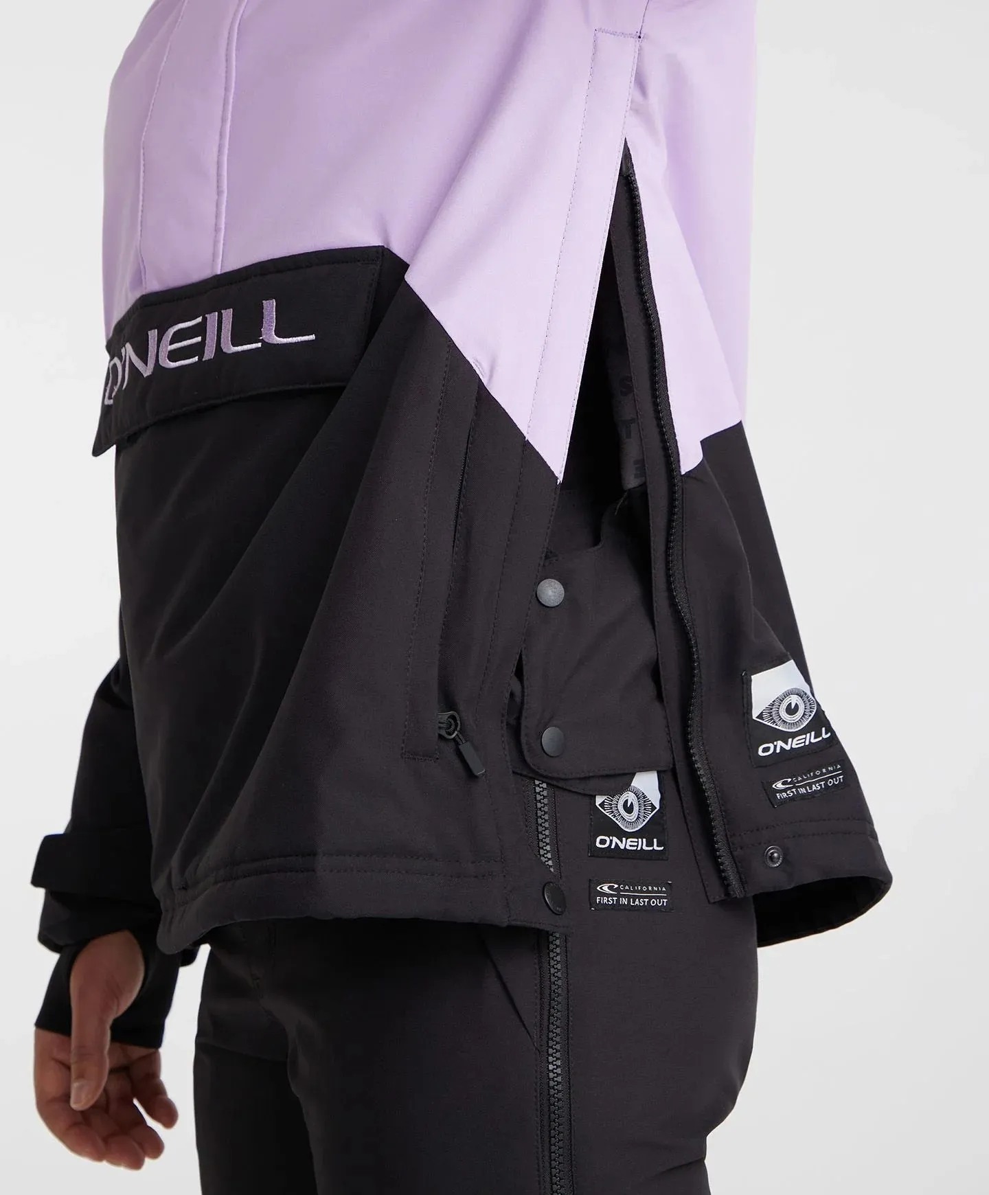 ONeill Originals Anorak Jacket Womens Purple Rose Colour Black
