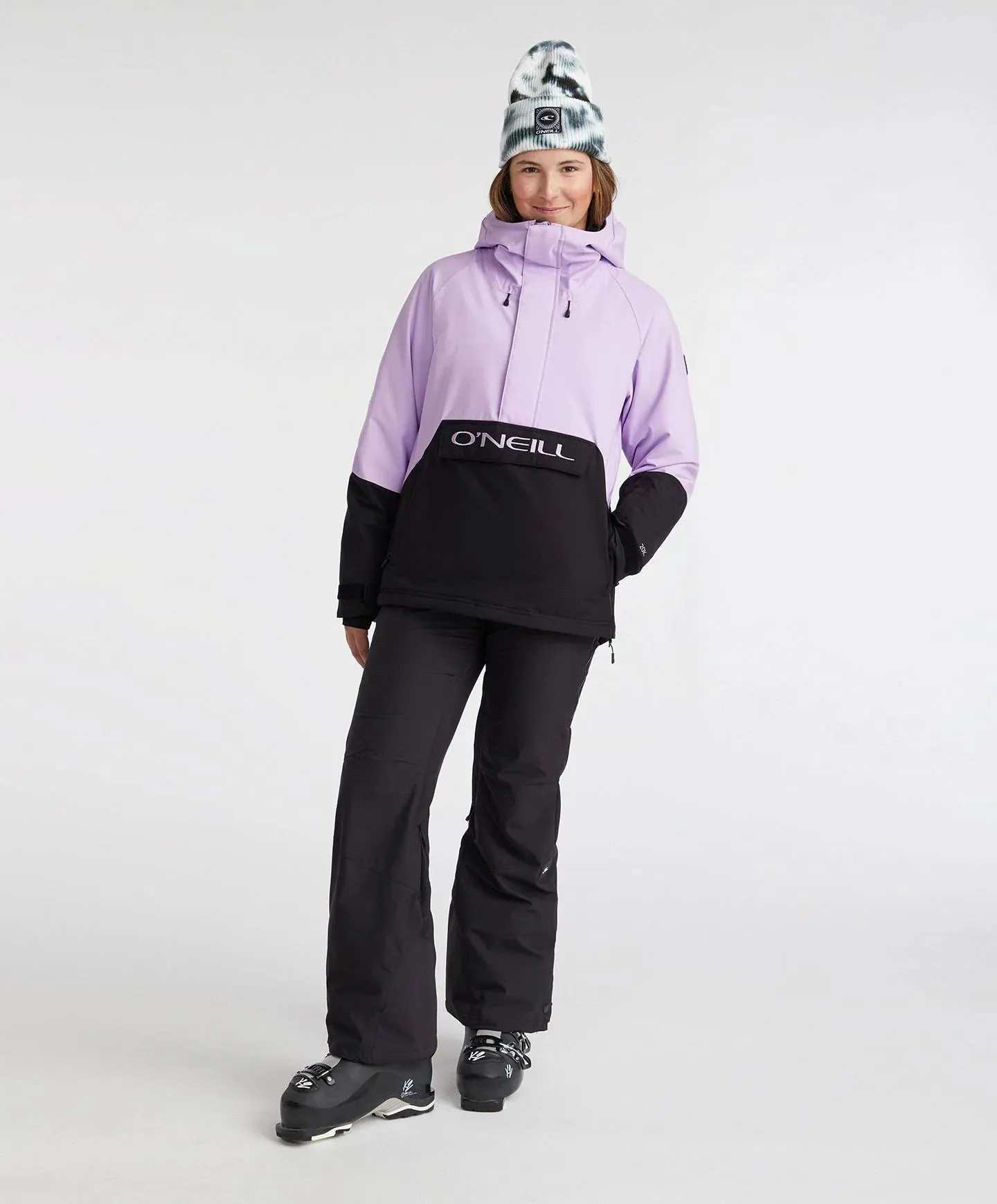 ONeill Originals Anorak Jacket Womens Purple Rose Colour Black