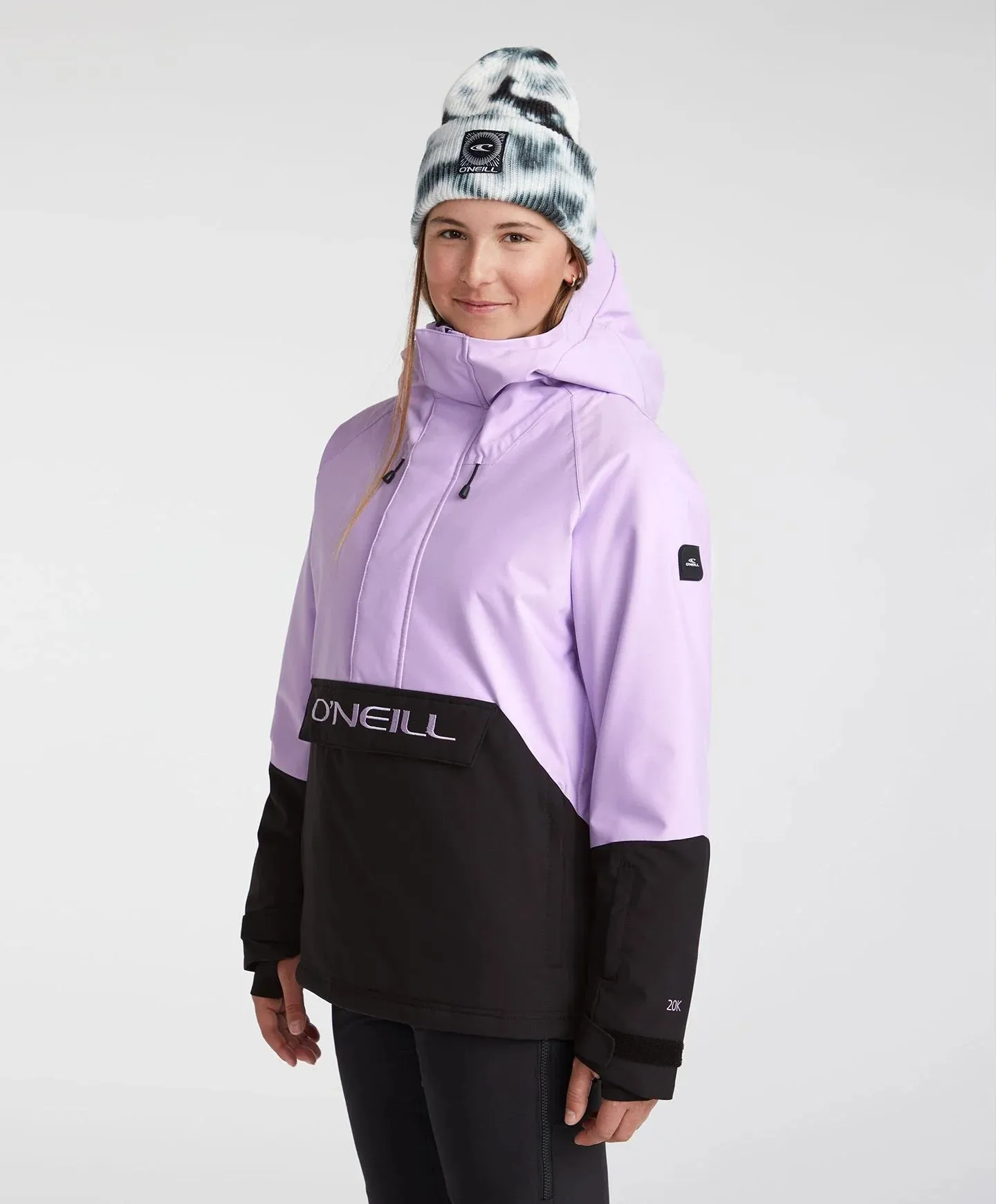 ONeill Originals Anorak Jacket Womens Purple Rose Colour Black