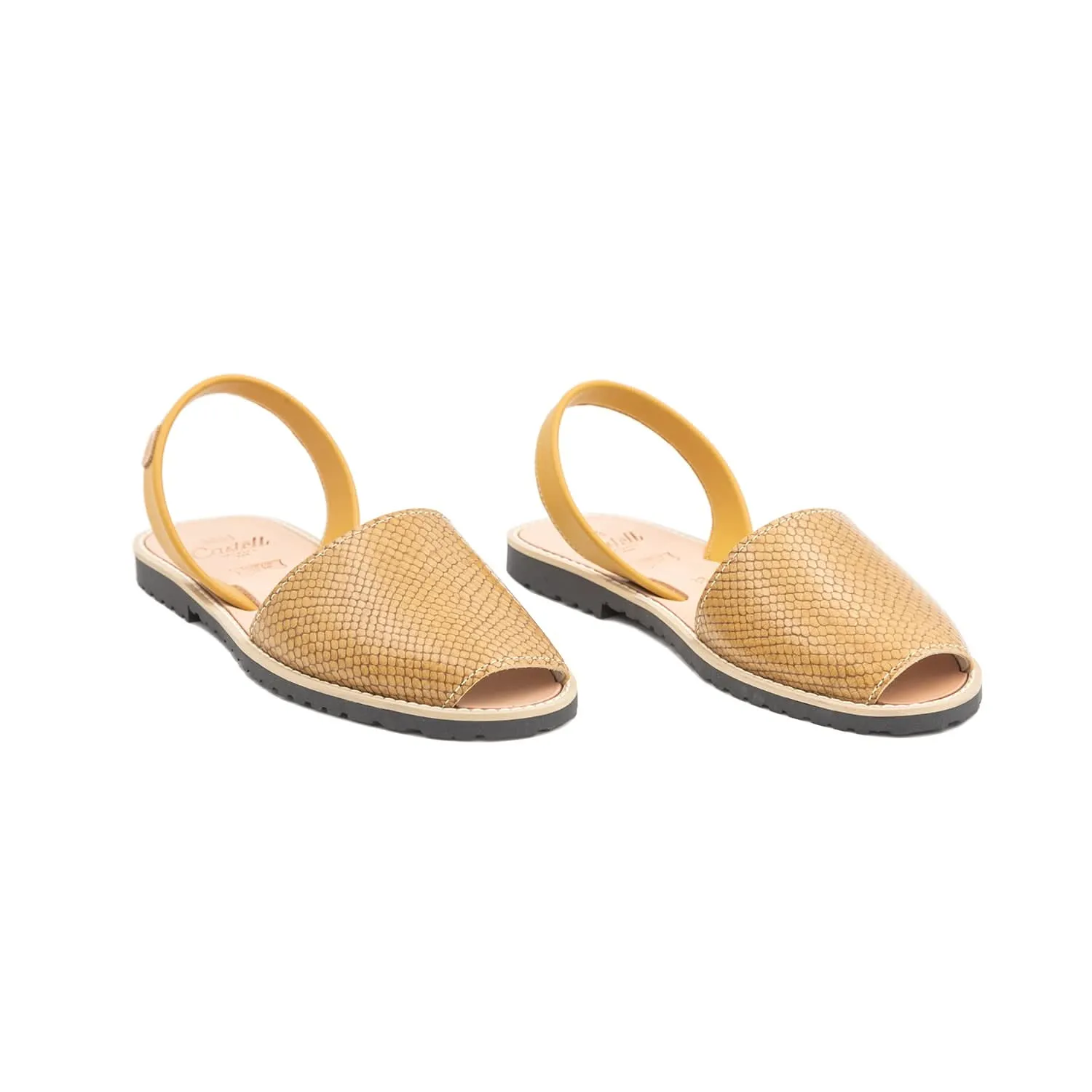 Open Toe Leather Sandal For Women - Madona 1056H Volanato Ciervo