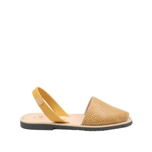 Open Toe Leather Sandal For Women - Madona 1056H Volanato Ciervo