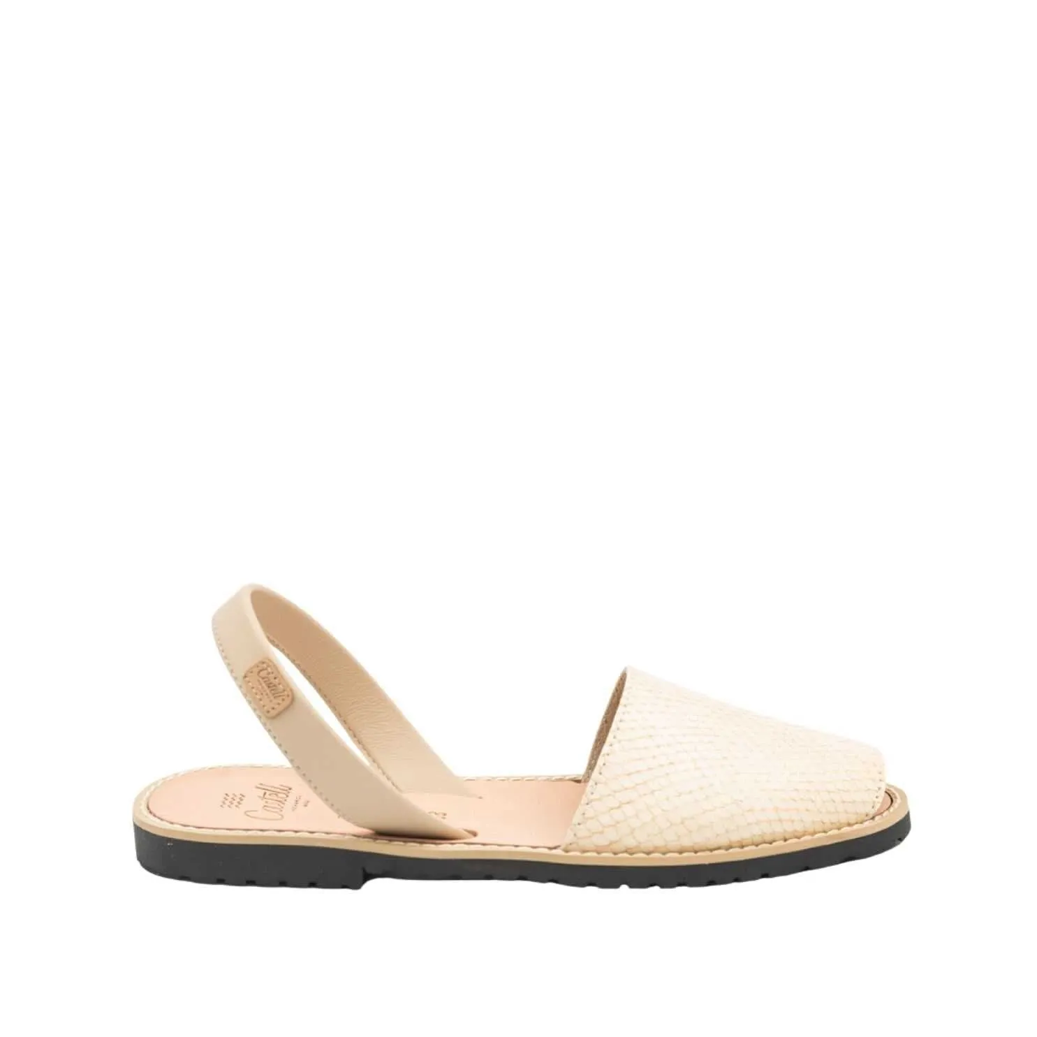 Open Toe Leather Sandal For Women - Madona 1056H Volanato Ciervo