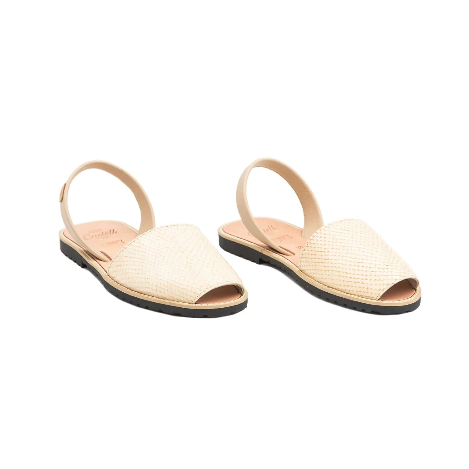 Open Toe Leather Sandal For Women - Madona 1056H Volanato Ciervo