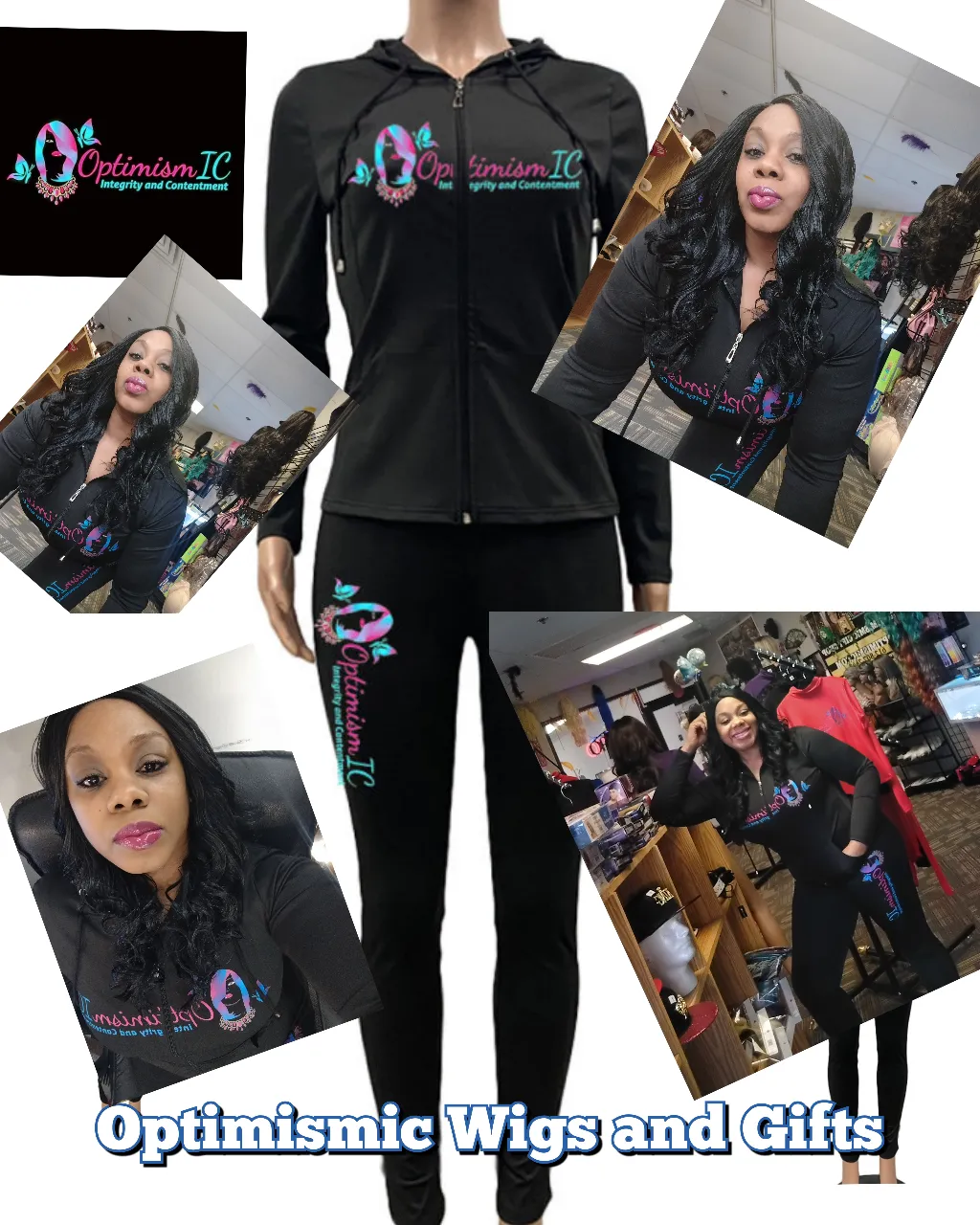 OptimismIC Integrity and Contentment 2pc Jogging Suit $35 Optimismic Wigs and Gifts St Paul MN
