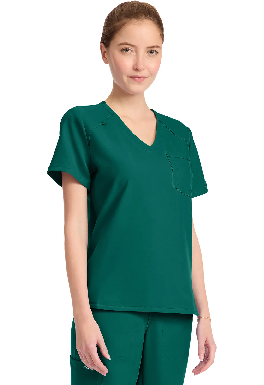 Originals Ultra CK954A Women's Tuck-in V-Neck Top Hunter Green