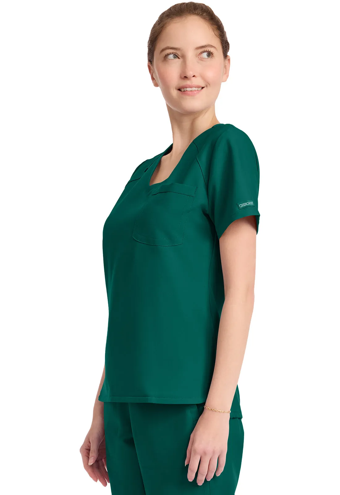 Originals Ultra CK954A Women's Tuck-in V-Neck Top Hunter Green