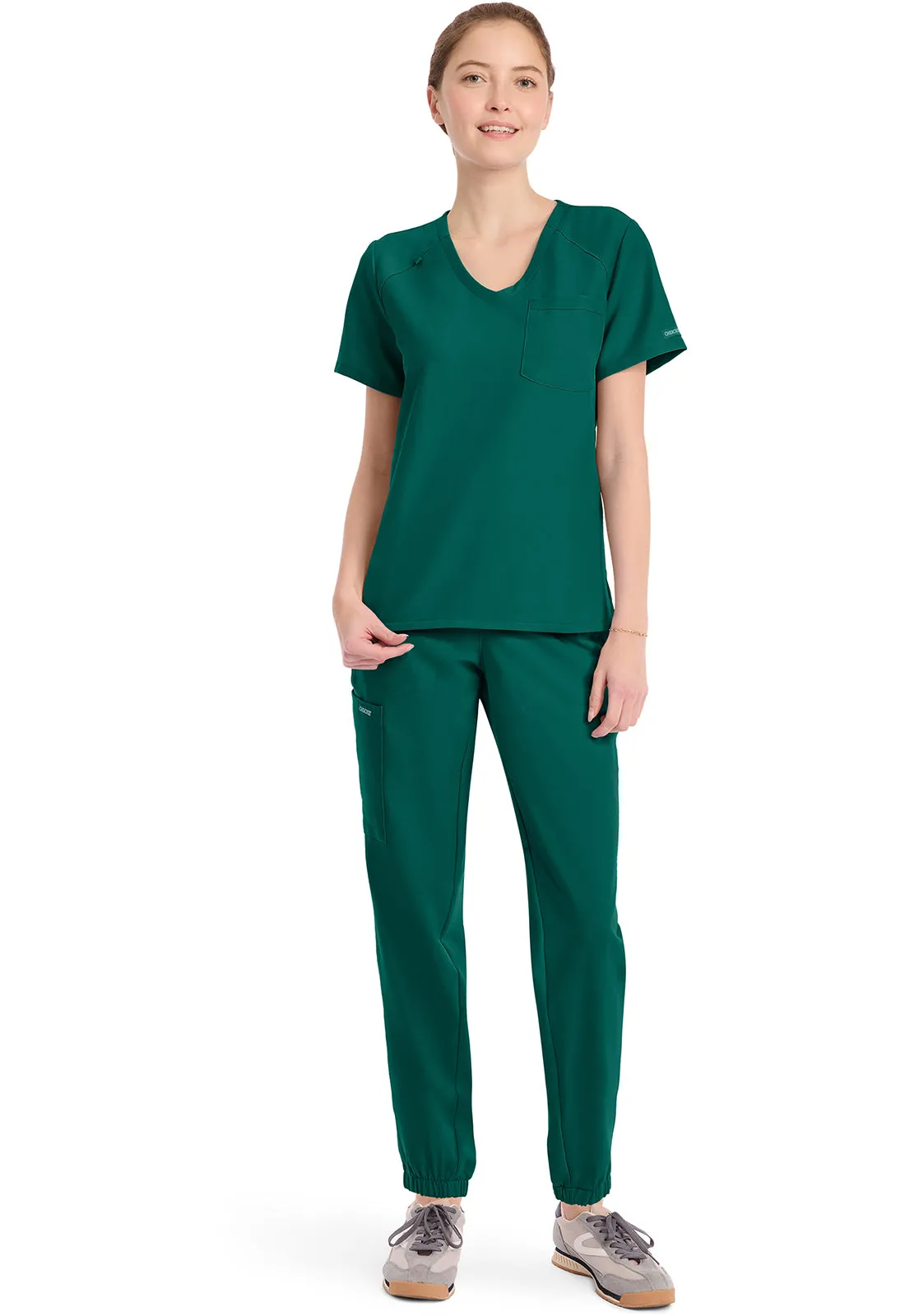Originals Ultra CK954A Women's Tuck-in V-Neck Top Hunter Green